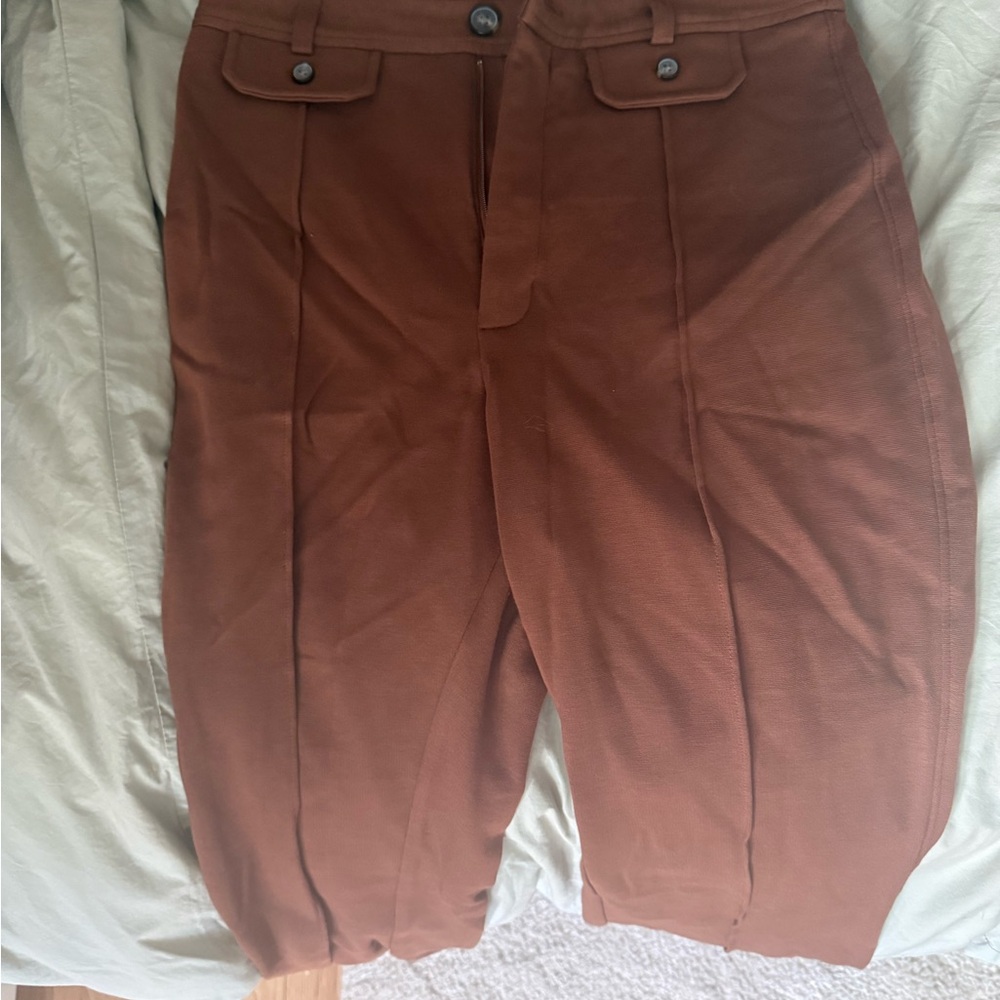 Everlane Rust Brown High-Rise Trousers